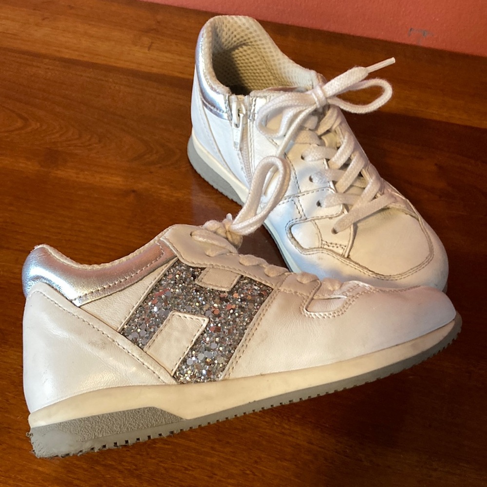 HOGAN Bling Toddler Shoes LEATHER Side Zip